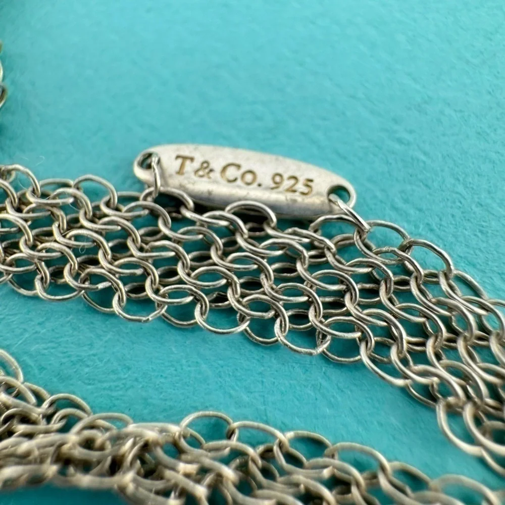 Tiffany & Co. Elsa Peretti 50mm Round Disc in Rock Crystal on Mesh Chain